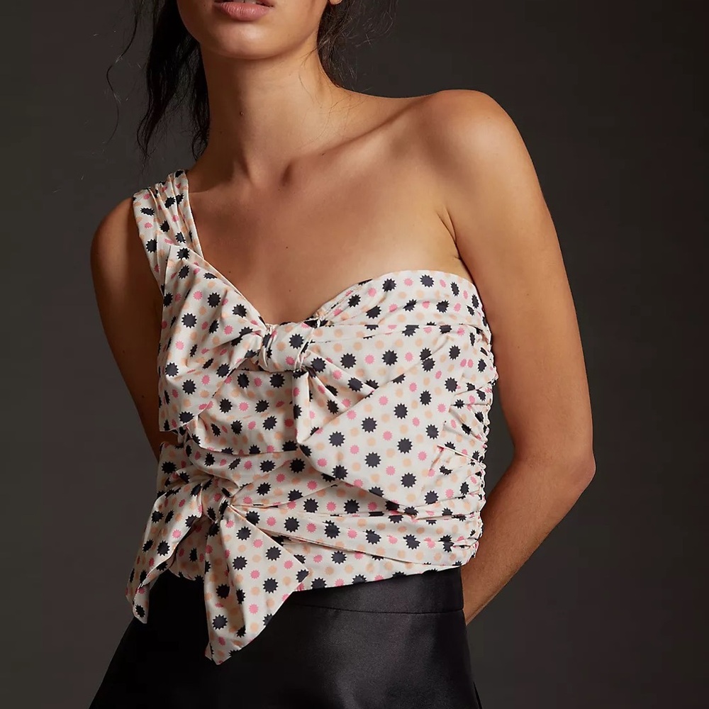 Anthropologie- Maeve Bow- Tie One Shoulder Top